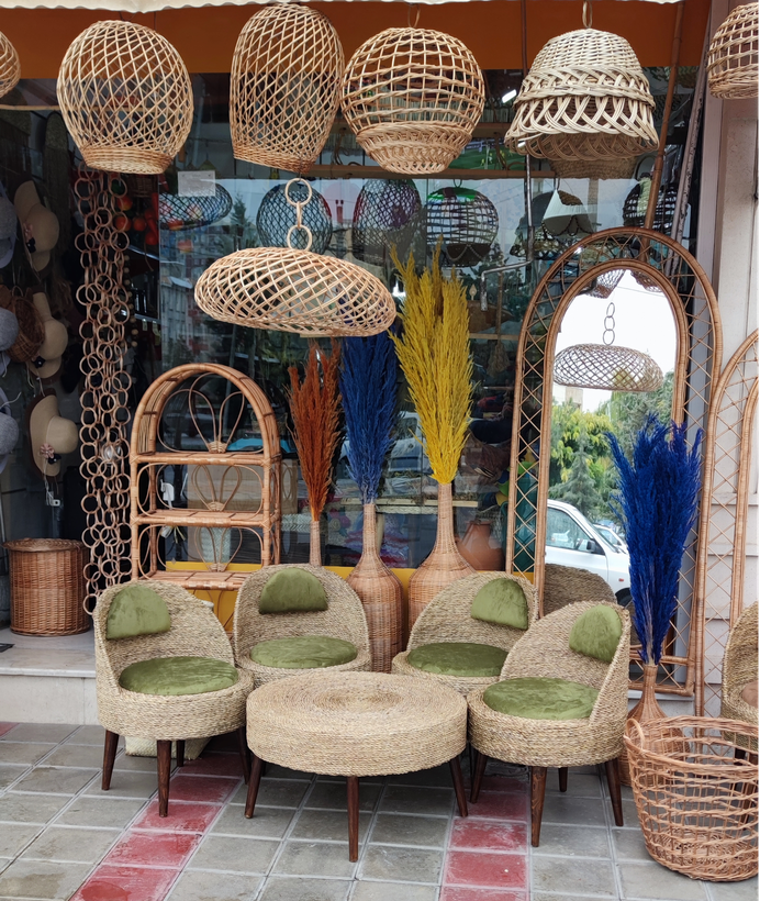 ست 4نفره حصیری با میز 70